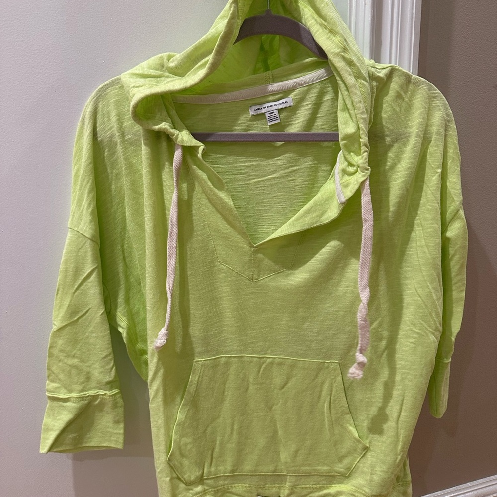 American Eagle Outfitters Lime Green Hoodie Top